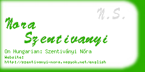 nora szentivanyi business card