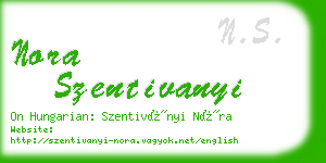 nora szentivanyi business card